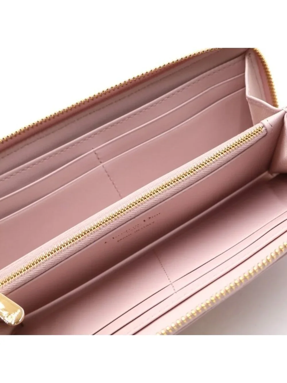 Dior Miss Logo Plate Leather Zip Around Wallet Pink